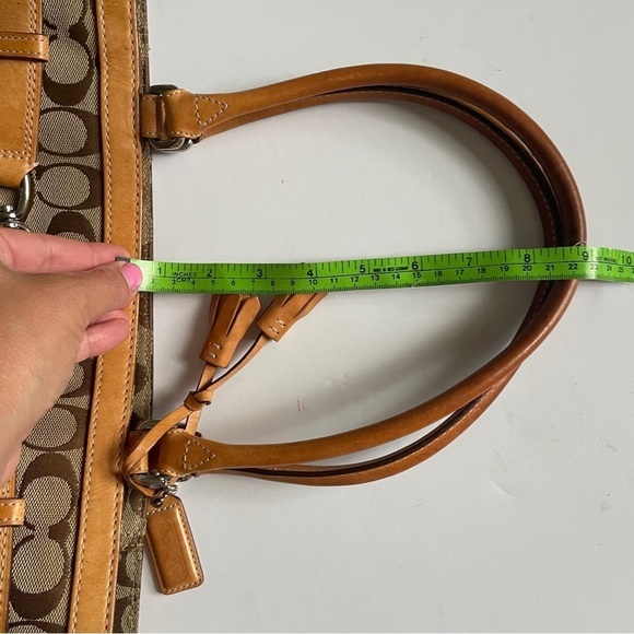 Coach Brown Signature Logo Tassle Purse Large - Picture 11 of 14